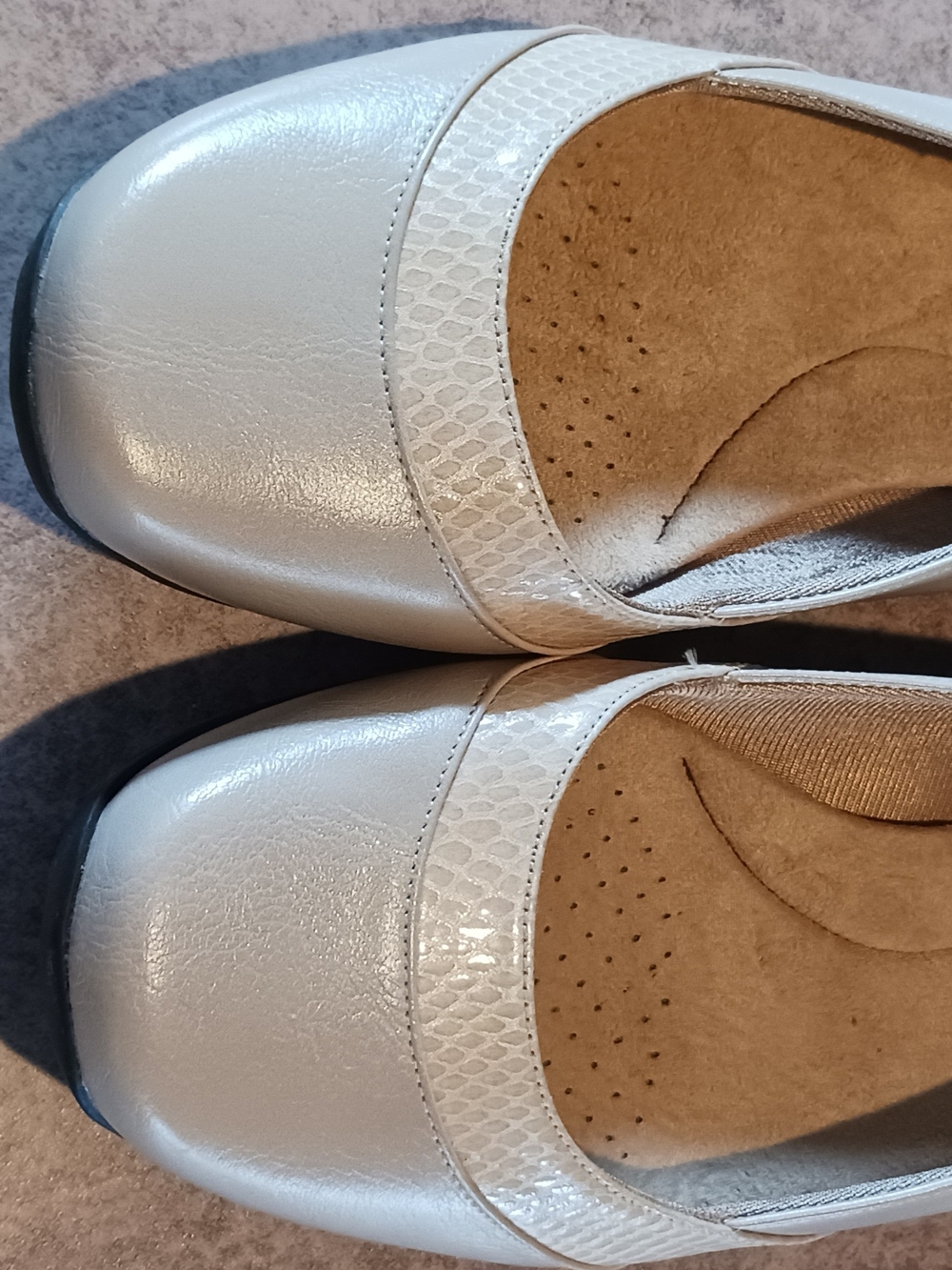 LifeStride Soft System Cream Slip-On Loafers with Textured Band